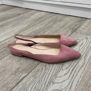 Everlane Size 5 NWOT The Editor Suede Slingback Flats Made in Italy